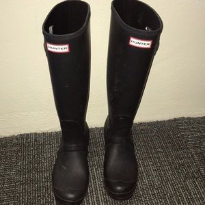 Hunter rain boots tall matte black